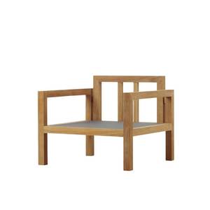 Midcentury Solid Teak Wood Outdoor Nero Lazy Chair Armchair Patio <b>Bench</b> Cushioned Foam Seat Non-Foldable Garden Seating - Product Image 2
