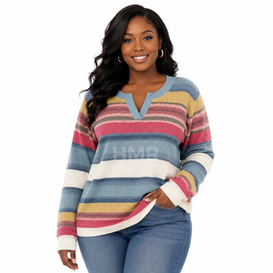 HMR Sisterhood Sorority Acrylic <b>Rainbow</b> Striped Knit Cardigan Autumn Vintage Long Sleeve Open Front <b>Sweater</b> - Product Image 1