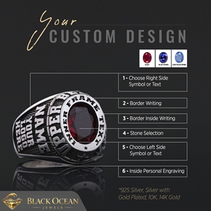 Bague de diplôme BOJ 002 Texas Tech, bague de classe personnalisée, bague de lycée et universitaire, bague universitaire personnalisée - Product Image 4