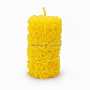 Artisanal Rose Garden Pillar – Intricate Floral Sculptural Candle for Bridal Luxury - Product Image 5
