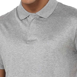Polo en coton Oxford à manches courtes gris pour homme, coupe classique, couleur unie, style décontracté, tissu respirant - Product Image 4