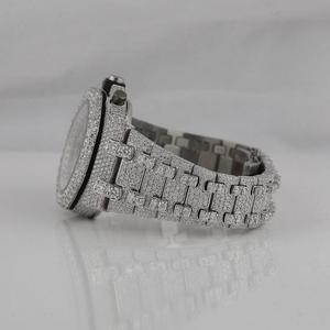 Reloj de Lujo para Mujer con Diamantes Moissanite VVS, Acero Inoxidable Ecológico, Movimiento de Cuarzo, Diseño Esqueleto, Estilo Hip Hop - Product Image 2
