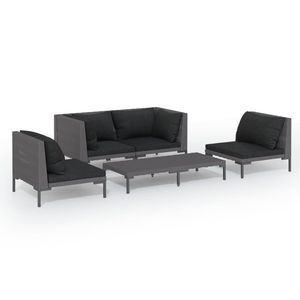Ensemble de salon de jardin gris foncé et noir - Product Image 2