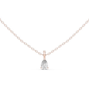 จี้เพชรรูปหยดน้ำสีชมพู 14K โรสโกลด์สำหรับผู้หญิง |   ชุดทำงาน |   เพชรที่เพิ่งเพาะเลี้ยง - Product Image 1