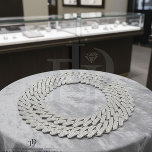 Mens 14K Gold Cuban Link <b>Chain</b> Lab Grown Diamond <b>Iced</b> <b>Out</b> Necklace Hip Hop Style Luxury Statement <b>Chain</b> High End Bling - Product Image 3