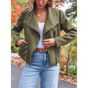 2025 femmes réversible Faux cuir veste 2025 automne mode ouvert avant recadrée vêtements d'extérieur avec daim PU vêtements d'hiver - Product Image 1