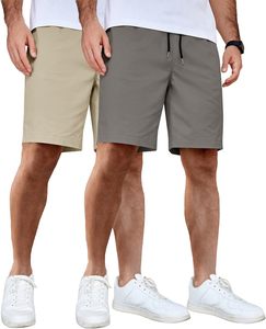 Pantalones Cortos Bermuda para Hombre, Estilo Urbano, Largos hasta la Rodilla, Tela de Lona, Transpirables, de Secado Rápido, con Cierre de Cordón, Casuales, para Playa, Deportes y Running - Product Image 4