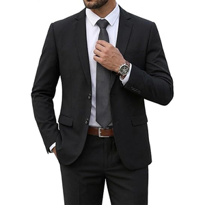 Men athletic fit <b>pant</b> coat suit stretch fabric modern business wear - Product Image 1