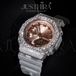 Montre analogique de luxe pour homme, sertie de diamants Moissanite VVS, avec bracelet blanc, pour les événements et les moments spéciaux, au meilleur prix - Product Image 3