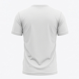 Camiseta de algodón blanca de manga corta con cuello redondo para hombre, ajuste holgado, estilo casual, tejido de punto, color liso, diseño en blanco, compresión 180g - Product Image 1