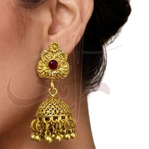 Boucles d'oreilles de mariage tendance en acier inoxydable de qualité supérieure, plaquées or, pour femmes, nouvelle collection, vente flash - Product Image 3