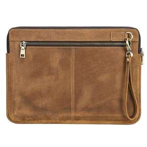 14 Inch Laptop Bag Vintage Genuine Leather Zipper Handheld Protective <b>Case</b> Classic Protective Cover <b>for</b> Laptops - Product Image 5