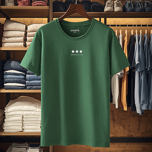 T-shirt d'été pour homme en pur coton, coupe ample, grande taille, manches courtes, style vintage, décontracté, basique, avec personnalisation OEM ODM - Product Image 4