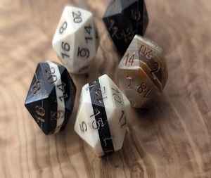 Customizable Polished Carved Animal Style Eco-Friendly White Square Buffalo Horn and Bone <b>Dice</b> - Product Image 6