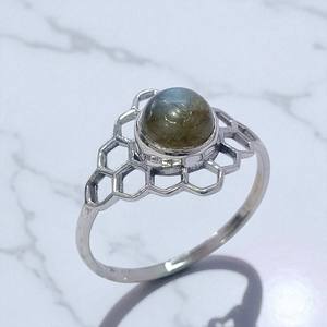 925 Sterling Silver Natural <b>Turquoise</b> Amethyst & Moonstone Gemstone <b>Rings</b> Bezel Setting With Round Shape Cut Wholesale For Women - Product Image 2