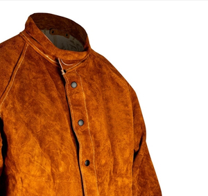 Best Selling Plus Size Breathable Welding <b>Jacket</b> Cow Hide Leather with Stand Collar for Spring Season - Product Image 5