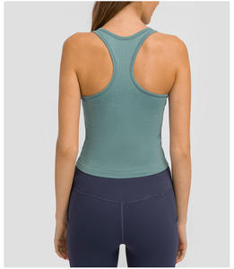 Débardeur côtelé sans couture extensible pour femme, idéal pour le yoga et le Pilates – Vente en gros de hauts de qualité supérieure pour femmes - Product Image 2