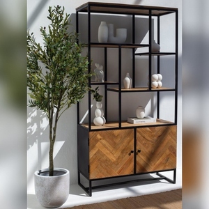 ตู้ไม้มะม่วงอุตสาหกรรมรุ่นแวนดานา เมอริโน นีโอ พร้อมชั้นวางของ ดีไซน์ทันสมัยจากโลหะและไม้ - Product Image 2