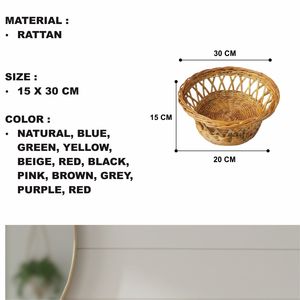 ตะกร้าหวายใส่ผลไม้ 2 ใบ งานฝีมือ - Product Image 2