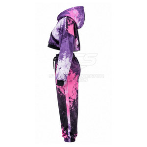 Ensemble de sweats à capuche courts pour femmes, en tissu doux et confortable, coupe moderne et design assorti pour un style quotidien. - Product Image 2