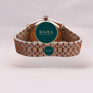 RAHA Luxury Tonneau Stainless Steel <b>Diamond</b> <b>Watch</b> 41mm Analog Quartz Unisex Butterfly Clasp Sapphire Crystal Water Resistant - Product Image 4