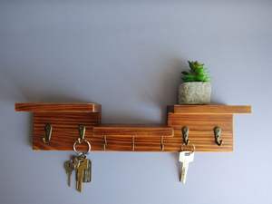 Porte-clés mural en bois moderne de luxe avec rangement pour la décoration de la salle de séjour et de l'entrée de la salle de bain - Product Image 6