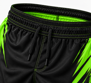 JS <b>Men's</b> Black Green Digital Print Custom Logo Front MMA Rash Guard Compression Shirt <b>Shorts</b> Set Fitted Moisture Wicking - Product Image 4