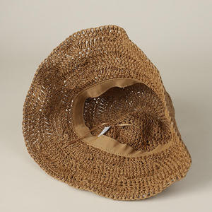 Sombrero de Pescador de Ala Ancha con Lazo, Tejido a Mano, de Poliéster/Algodón para Mujer, Plegable, para Playa, Deportes, Vacaciones y Viajes de Verano - Product Image 3