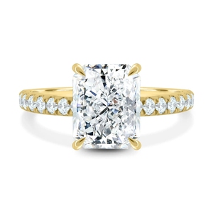 Anillos de Moissanita con Certificado GRA, Plata de Ley 925, Corte Radiante, Anillo de Compromiso y Promesa con Diamante de Moissanita para Mujer - Product Image 4