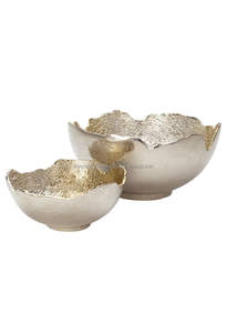 Tazón de frutas y nueces de Metal plateado, tazón de frutas de aluminio niquelado, tazón de Chocolate de Metal hecho a mano de diseño Vintage para restaurante - Product Image 3