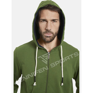Sweat-shirt d'hiver français de haute qualité 100 % coton avec fermeture éclair, respirant, séchage rapide, coupe ample, logo personnalisé, en tissu éponge vierge - Product Image 4