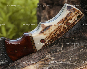 UA Supplies มีดแทรคเกอร์อเนกประสงค์ระดับมืออาชีพ 10 แบบ ผลิตจากเหล็กดามัสกัสตีขึ้นรูปด้วยมือ ด้ามจับแบบเต็มด้าม เกรดอุตสาหกรรม ปลายใบมีดแบบคลิปพอยต์ - Product Image 6