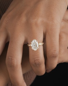 Anillo Art Deco con Diamante Ovalado de 3.01CT Cultivado en Laboratorio, Estilo Vintage, para Mujer, Oro Sólido de 14K, Regalo de Boda para Novia - Product Image 6