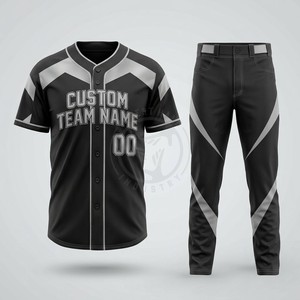 Uniformes de béisbol al por mayor, de malla de poliéster, con logotipos personalizados para equipos estadounidenses, tallas S-XL, con botones completos, para usar en partidos. - Product Image 3