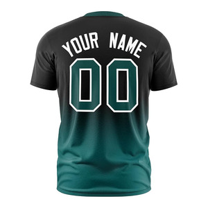 Camiseta de Béisbol Unisex Personalizada, Impresa por Sublimación, Nombre del Equipo 00, Degradado Negro Verde, Absorbe la Humedad, Manga Corta, Cuello Redondo, 100% - Product Image 2