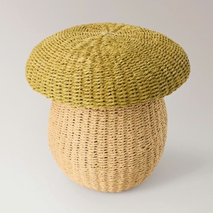 Panier de rangement en jonc de mer naturel avec dessus tressé vert, fait main, pour jouets de chambre d'enfant, décoration intérieure - Product Image 1