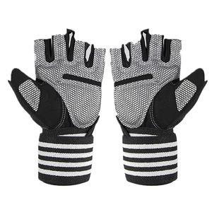 Guantes de Gimnasio de Medio Dedo, Guantes de Cuero Vacuno para Levantamiento de Pesas, Antideslizantes, Agarre Fuerte, para Entrenamiento Físico - Product Image 1