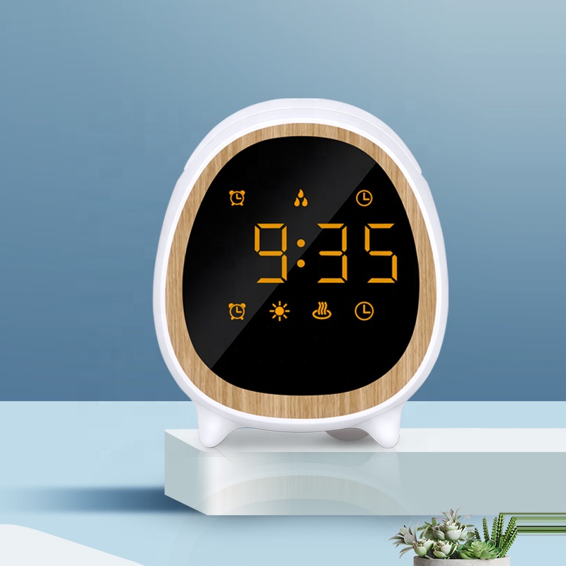 Wholesale New Design Humidifier 2024 Mini Ultrasonic Aromatherapy Machine Time Alarm Clock 200ml Smart Air Humidifier