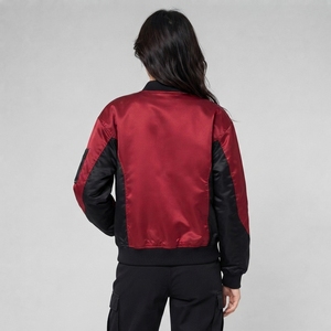 Premium <b>Women</b> Winter <b>Bomber</b> <b>Jacket</b> <b>Lightweight</b> Polyester/Nylon Fabric Ribbed Collar Cuffs Full Zip Front Windproof Comfortable - Product Image 2