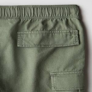 Pantalones Cortos Casuales de Moda para Hombre, Cintura Elástica, Lona de Algodón Transpirable, Pantalones Cargo Sólidos con Logotipo Personalizado, Ropa Urbana Informal de Algodón - Product Image 3