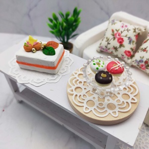 Accessoires pour maison de poupée miniature 1:12, napperons ronds en papier dentelle classique délicat sculpté pour mini décoration - Product Image 6