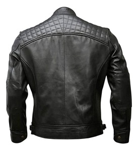 Chaqueta de Motociclista de Cuero Genuino para Hombre, Chaqueta de Motociclismo para Carreras al Aire Libre, Cuello Alto, Impermeable, Transpirable y Resistente al Viento - Product Image 4