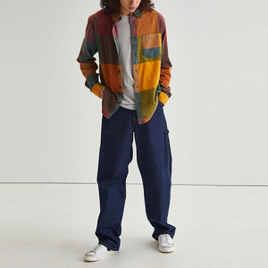 Chemise décontractée à carreaux en flanelle pour homme, en coton doux, boutonnée, à manches longues, coupe décontractée, style urbain, couche chaude pour l'extérieur - Product Image 2