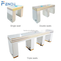 Table de technicien d'ongle de luxe moderne professionnel avec lumière LED réglable et stockage