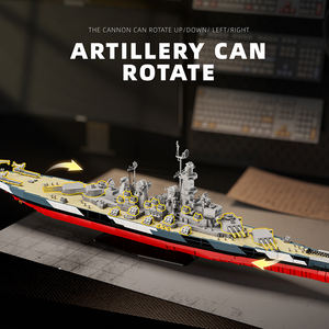 Bloques de Construcción del Buque de Guerra USS Montana de la Segunda Guerra Mundial, Escala 1:300, 2956 Piezas, Modelo de Bloques de Construcción, Adornos de Escritorio, Ladrillos de Barco para Ensamblar, Juguete, Regalos para Adultos - Product Image 2
