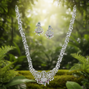 Lakshmi Silver Fashion Jewelry Haram Set - Product Image 2