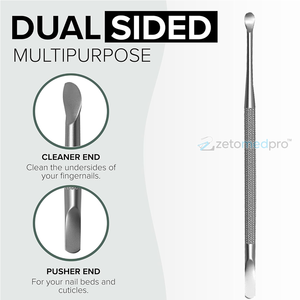 Pousse-cuticules professionnel en métal, outil de manucure durable en acier inoxydable pour l'art des ongles - Product Image 3