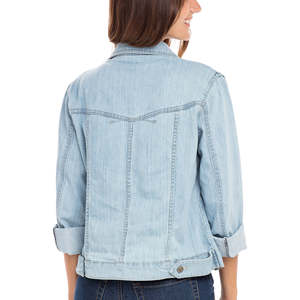 Chaqueta vaquera azul clásica con cierre de botones, ropa exterior informal, atuendo de moda, chaquetas de mezclilla para mujer - Product Image 2