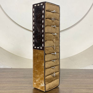 2025 vente chaude de luxe à la main en cuir de vachette velours bijoux et boîte à bagues concepteur organisateur d'affichage pour les femmes mallette de rangement - Product Image 4