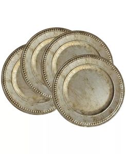 Plato de metal con borde festoneado, acabado en cobre marrón antiguo, vajilla decorativa para eventos al mejor precio. Sin reseñas aún. - Product Image 2